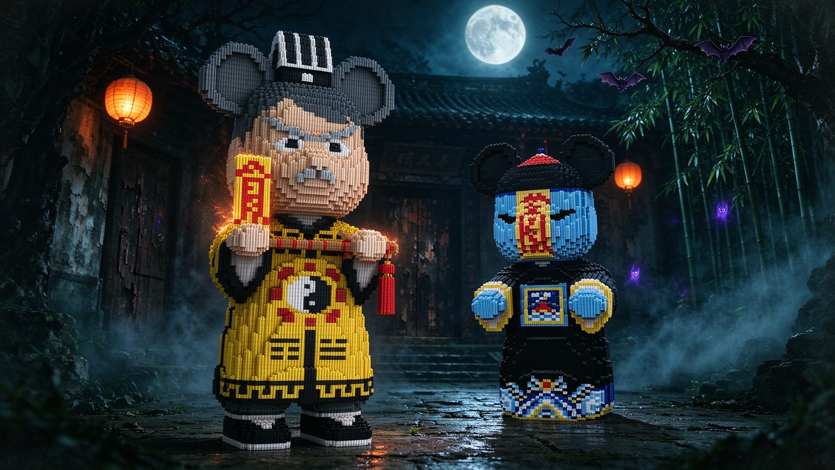 A Tale of Taoist Priest and Jiangshi: Unique Halloween Buildable Gifts for Adult Art Toy Collectors