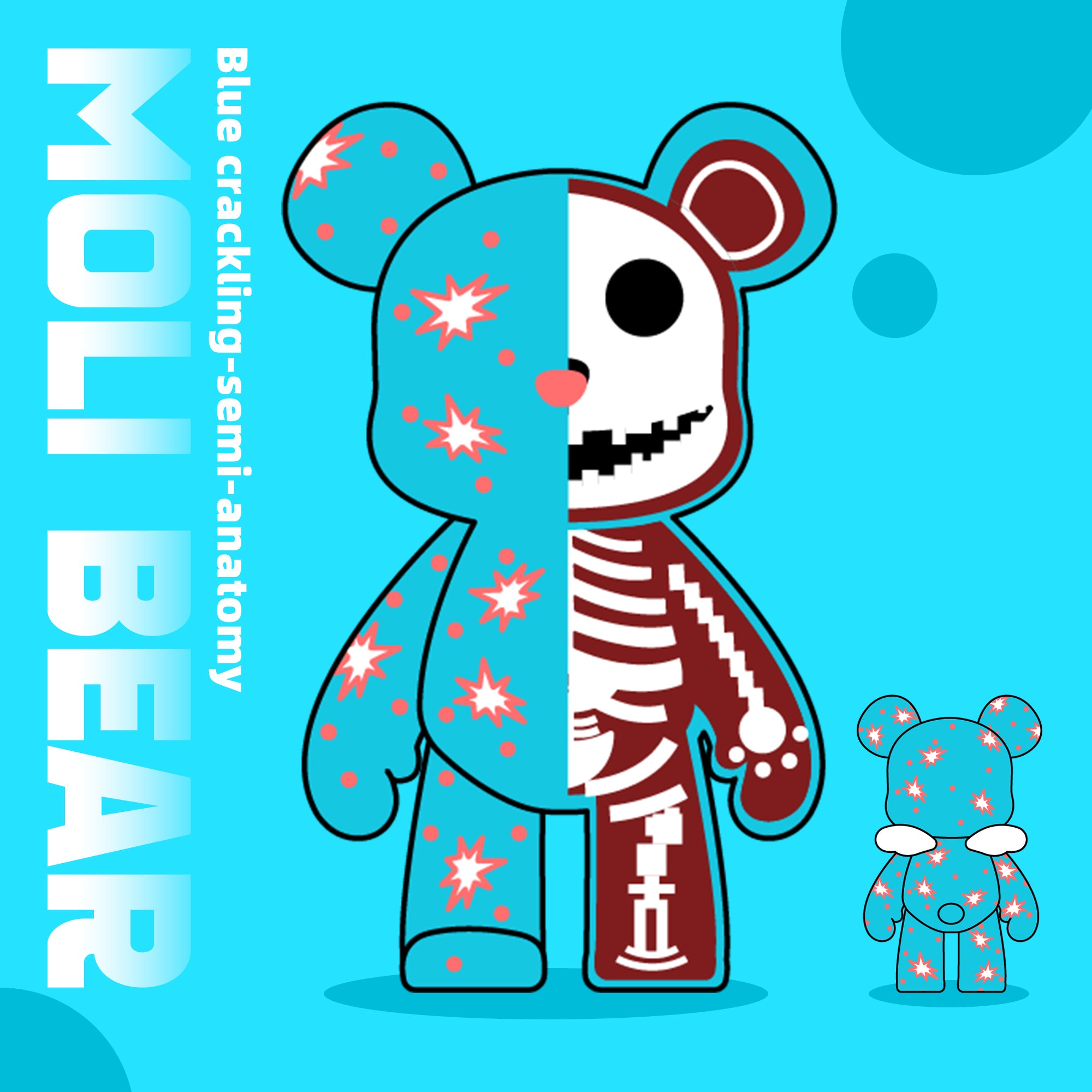 Blue Crackling Semi-Anatomy Bear