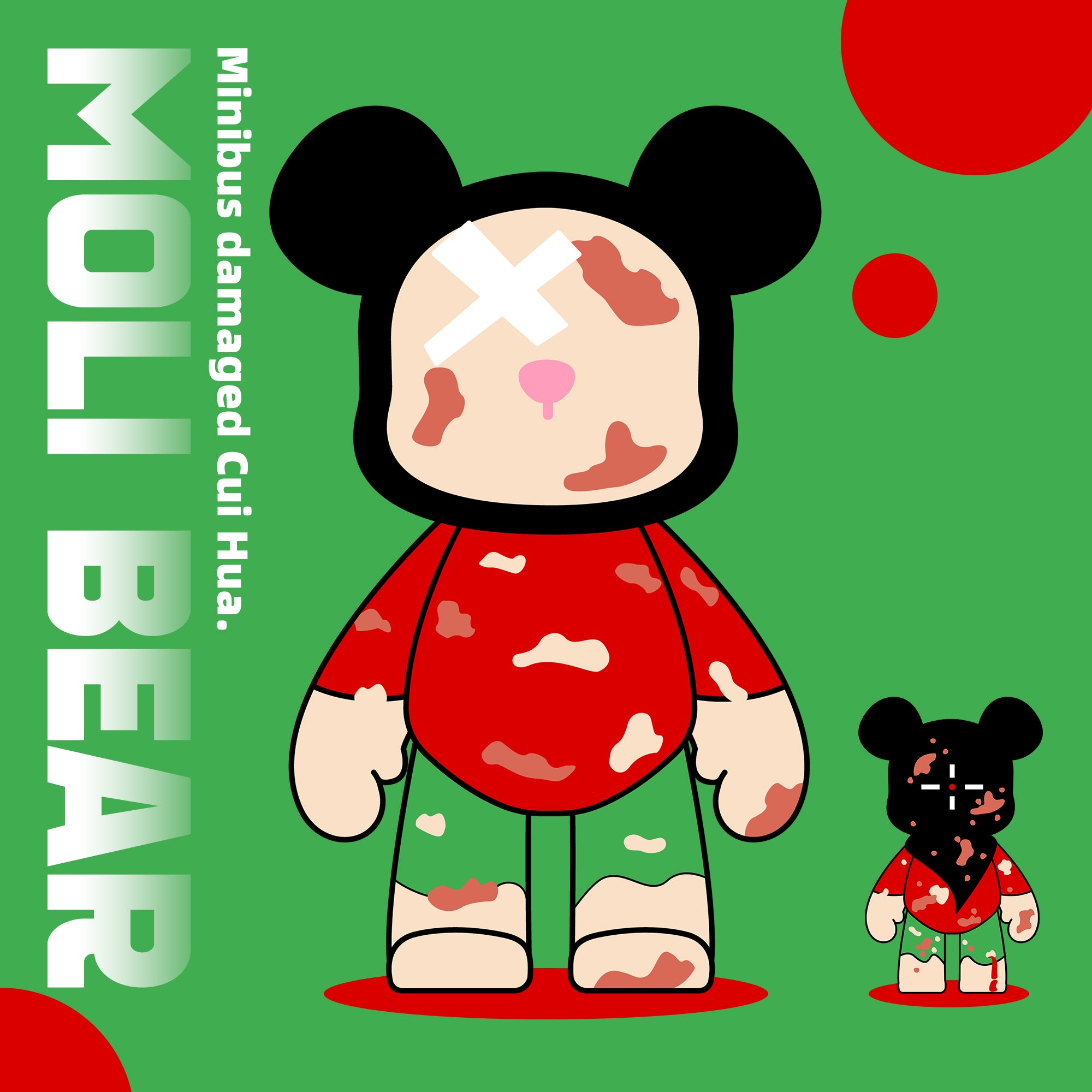 Minibus Damaged Cui Hu Bear