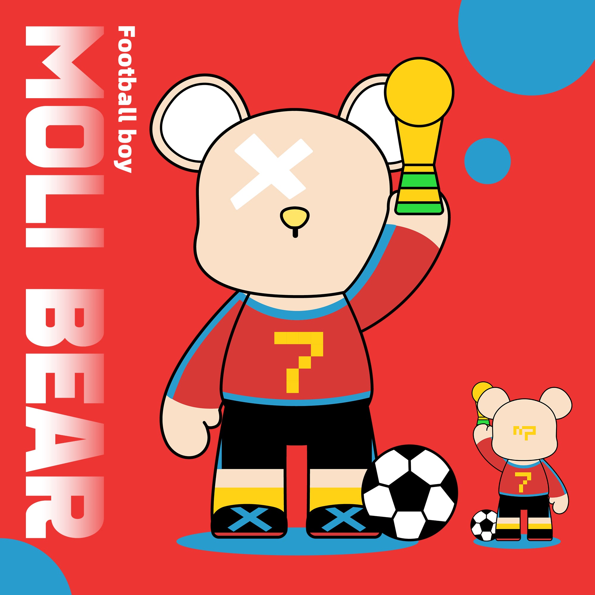 Football Boy Bear building block figure for soccer fans