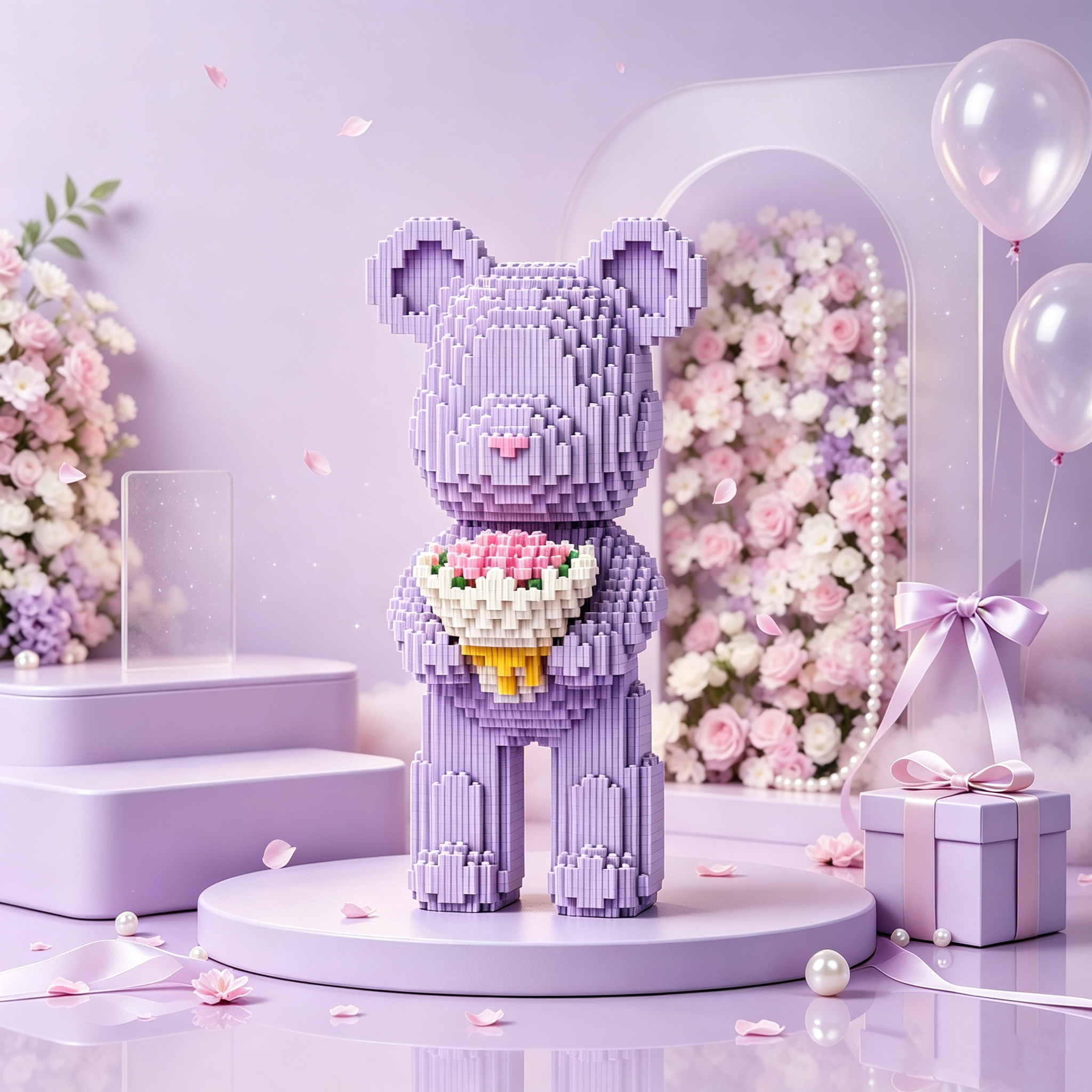 Purple bouquet Bear-thumbmail-3