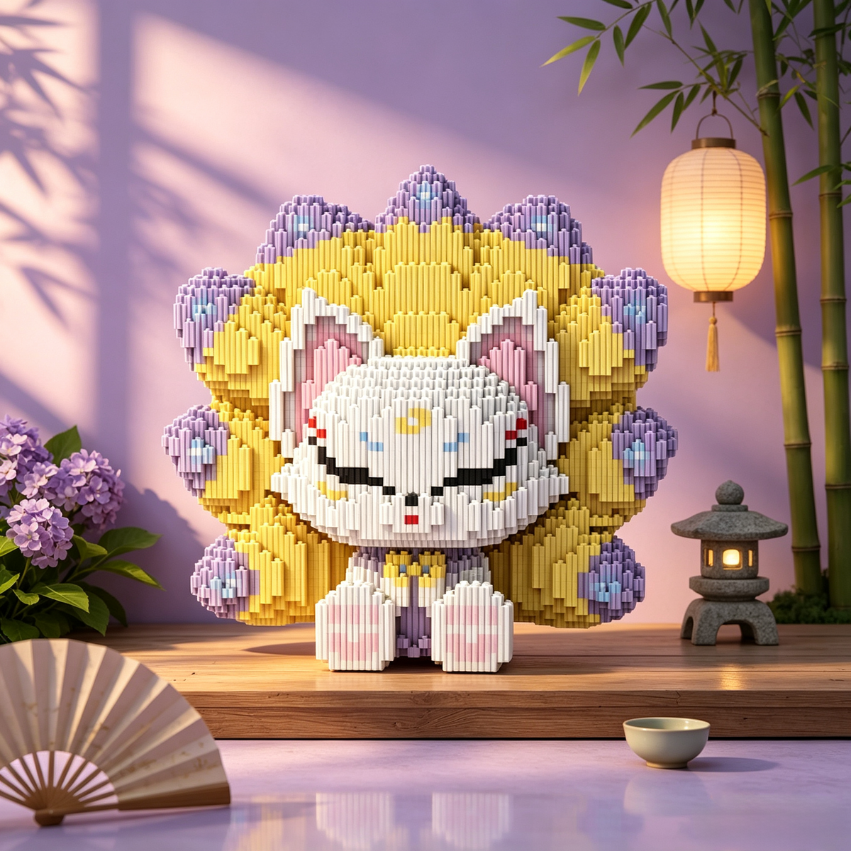 Golden-Yellow Nine-Tailed Fox