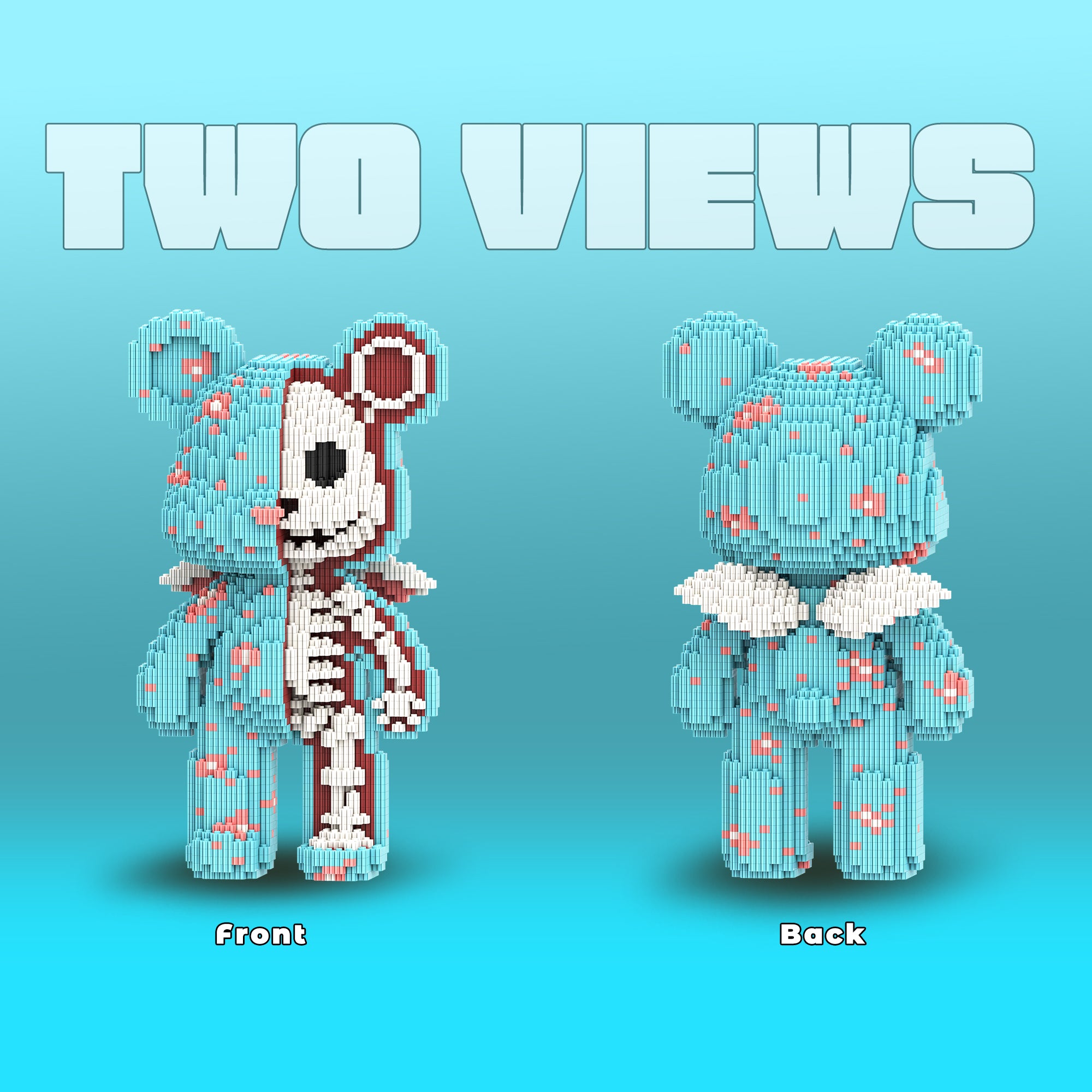 Blue Crackling Semi-Anatomy Bear